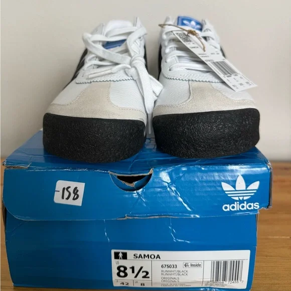 Adidas Samoa White and Black Shoes Men’s 8.5 - Picture 2 of 8